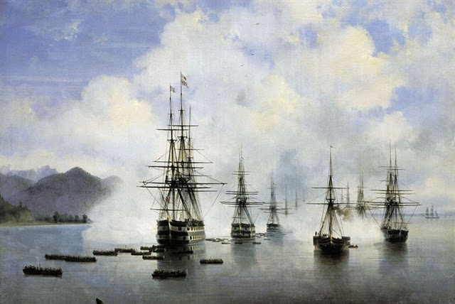 Ivan Aivazovsky, Black Sea Fleet in the Bay of Theodosia, 01