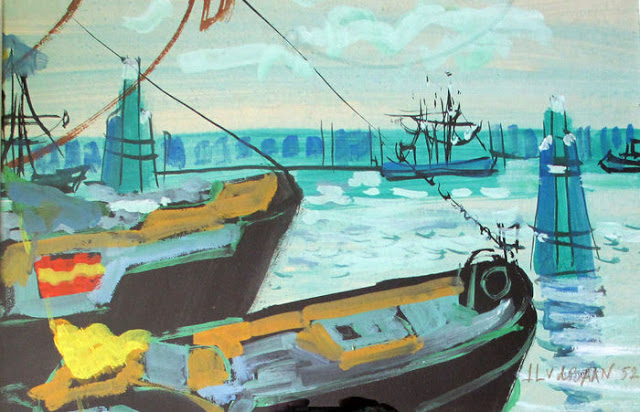 Jan Lucas van der Baan (1912-1990) - Harbor of Zoutkamp