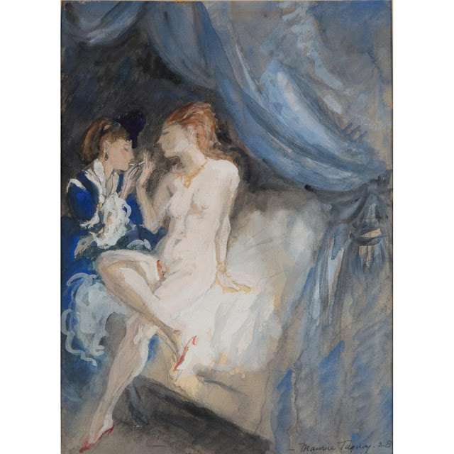 Maurice Taquoy (1878-1952) Deux femmes fumant, 1928