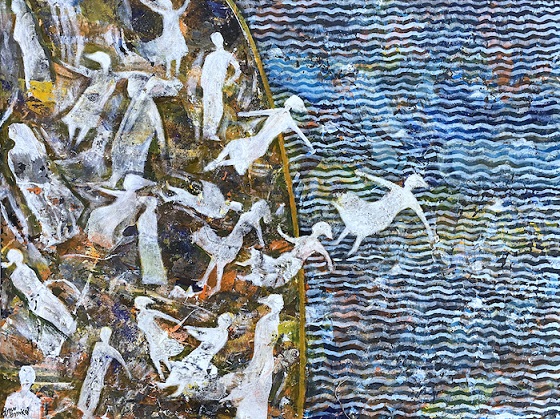 TAYSEER BARAKAT, SHORELESS SEA #40, 2019, ACRYLIC ON CANVAS, 50 X 70 CM (1)