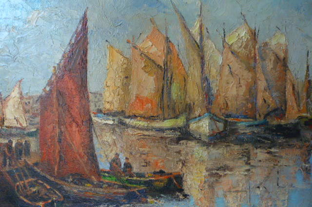 Frans Van Bueren (20th century) - Harbour scene