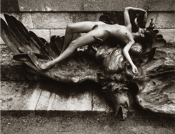 RICHARD D'AMORE (1940-2006) RARE 1972 NUDE ON EAGLE