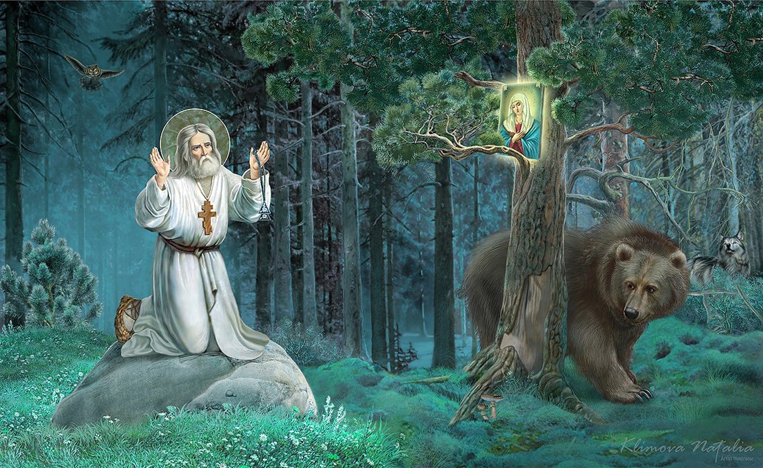 10 works, Today, January 2st, is Saint Seraphim of Sarov's day, his story, illustrated #365 – Zaidan Gallery
